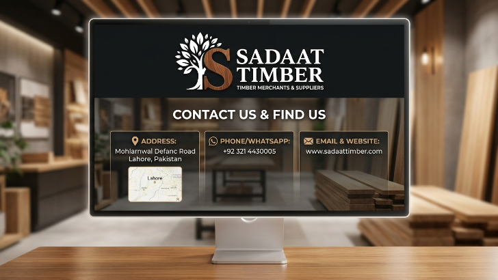 SADAAT TIMBERS
Your dream home, now with the finest timber! 🏡🪑
Are you building or renovating your home? Sadaat Timbers Lahore brings you the widest collection of local and imported wood.
*Our Expertise:*
* High-quality imported and local wood.
* The perfect choice for strong and durable doors and windows.
* Specialized stock for furniture making and interior design.
* Equally suitable for professional designers and homeowners.
No compromise on quality, because your home is our reputation.
📍 *Address:  Defense Road, Mohlanwal, Lahore*
📞 *Phone: 03214430005
web www.sadaattimber.com
https://youtu.be/Jh6preh_2ko